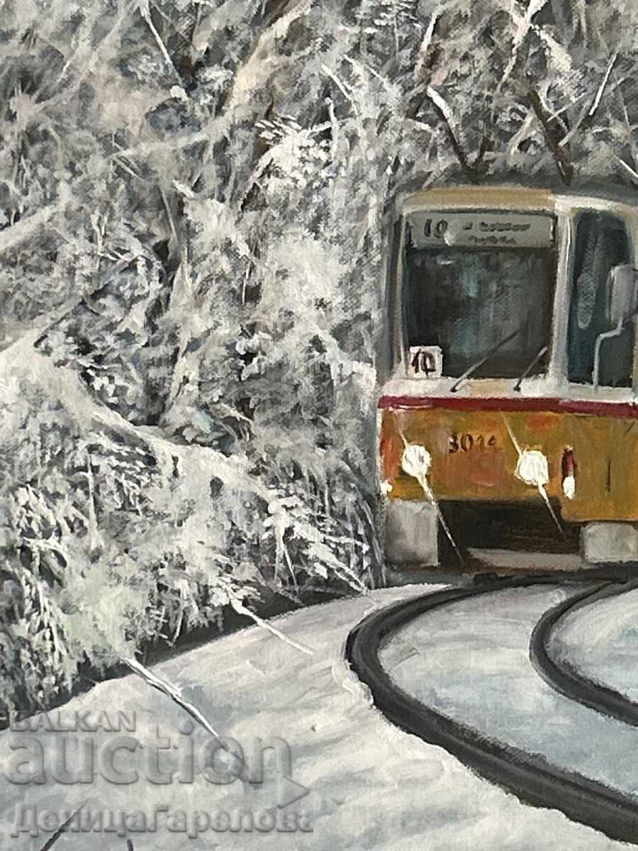 Auction  Denitsa Garelova painting 50/40 "Winter Etude from Lozenets district"