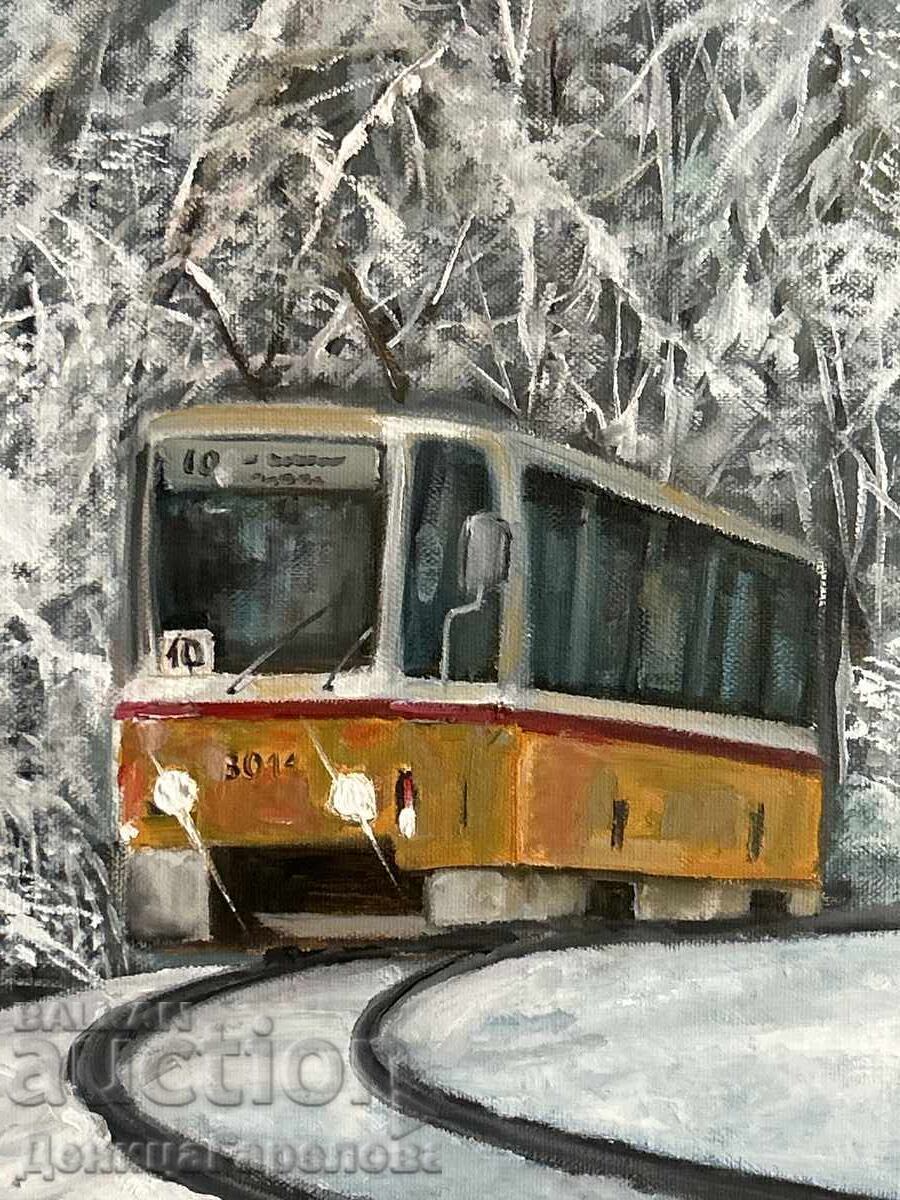 Denitsa Garelova painting 50/40 "Winter Etude from Lozenets district" - 5