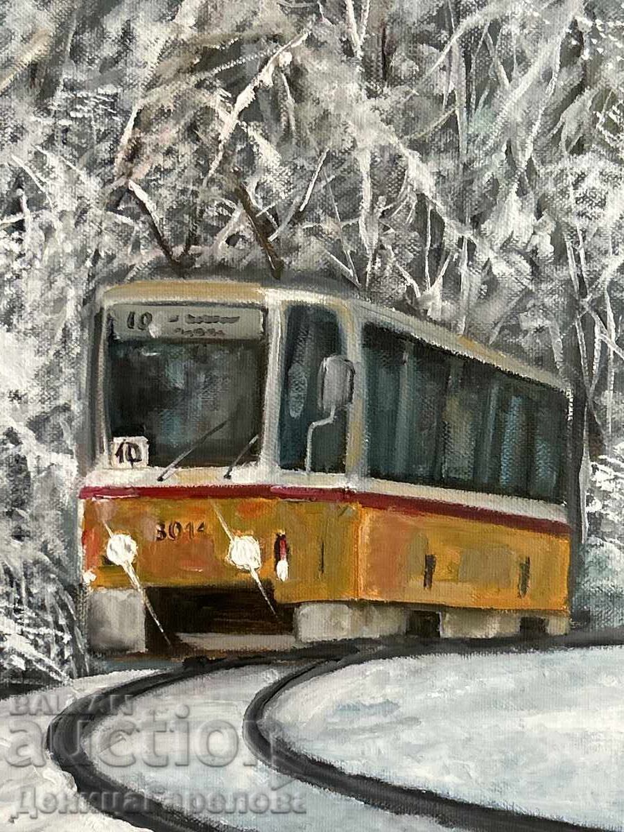 Denitsa Garelova Painting 60/40 "Winter Etude from Lozenets district" - 5