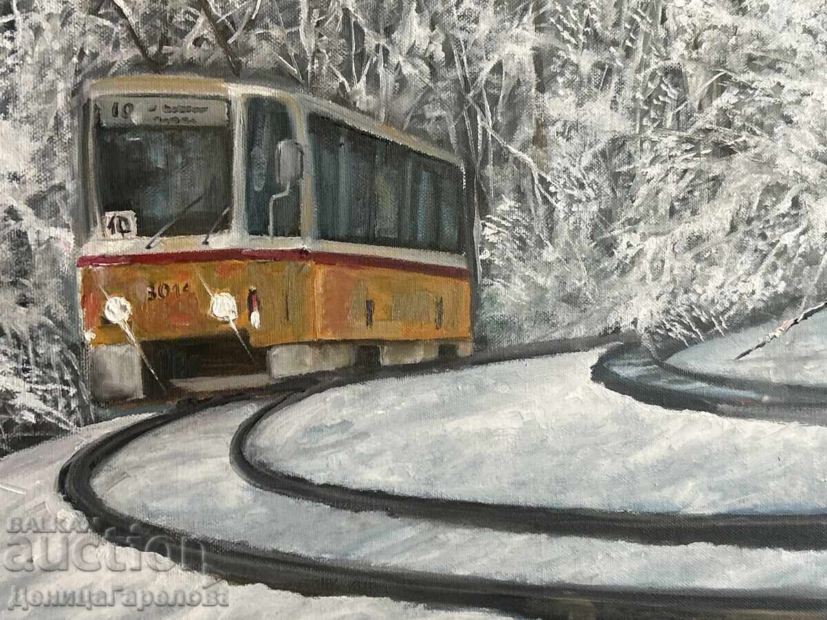 Denitsa Garelova Painting 60/40 "Winter Etude from Lozenets district" - 6