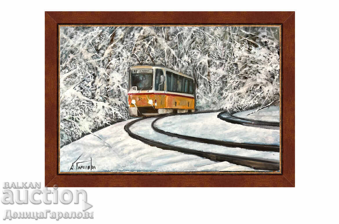 Denitsa Garelova Painting 60/40 "Winter Etude from Lozenets district" - 7