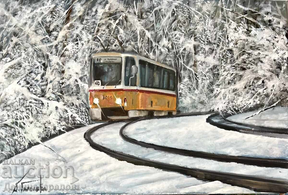 Denitsa Garelova painting 50/40 "Winter Etude from Lozenets district"