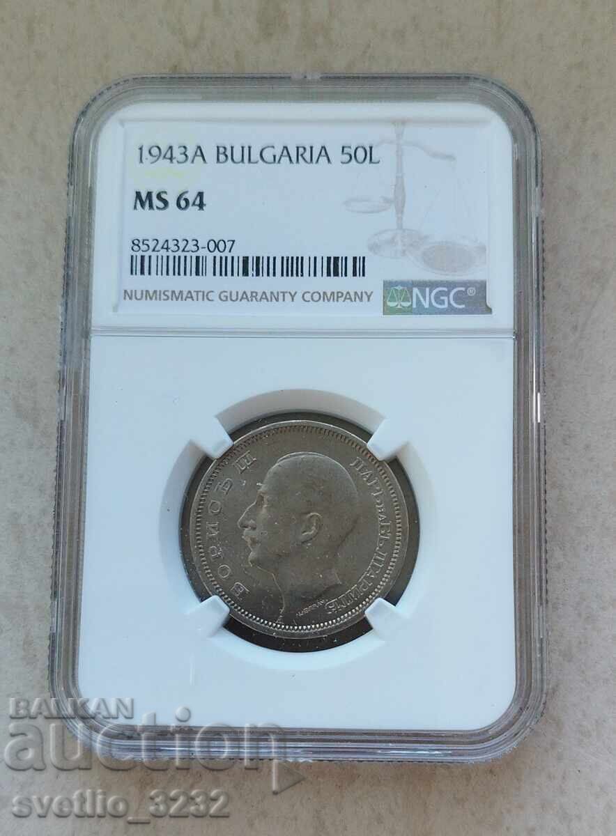 50 BGN 1943 MS 64 NGC