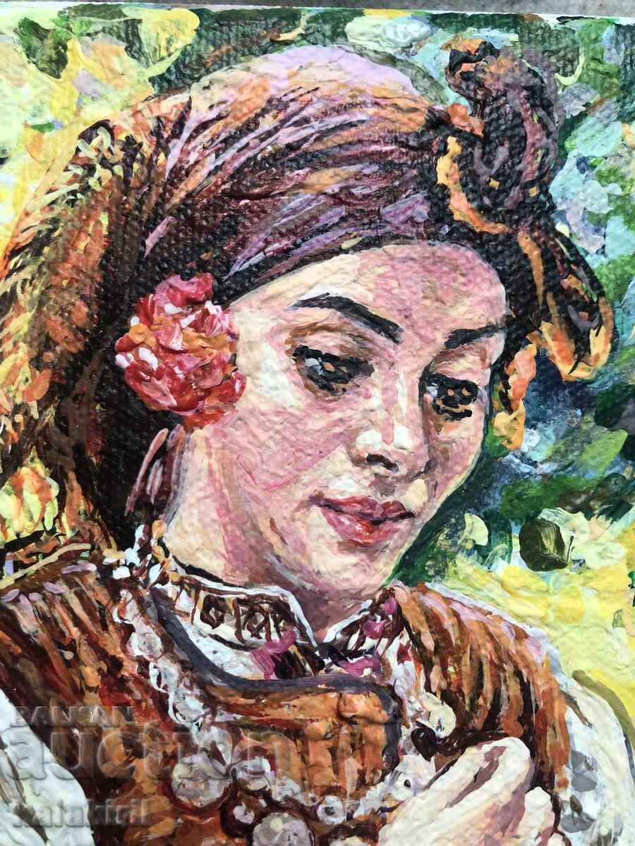 "Μικρή ομορφιά σε πράσινο φόντο" με τιμή 300.00 BGN | € 153.39