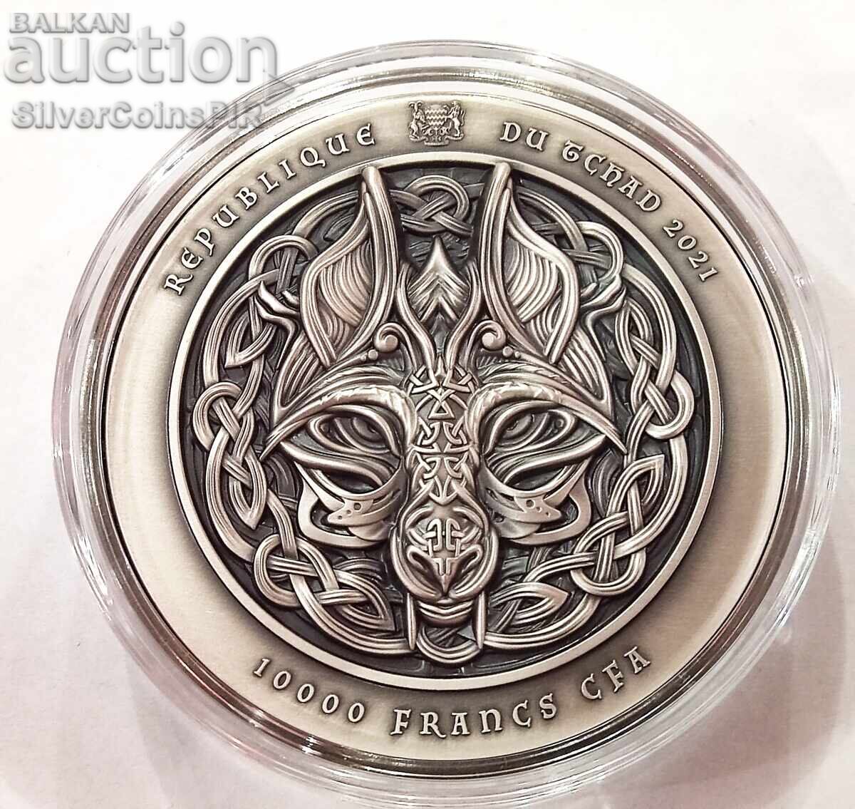 Silver 2+11.5 oz Wolf Fenrir 2021 Chad Scandinavian Mythology - 5 Silver 2+11.5 oz Wolf Fenrir 2021 Chad Scandinavian Mythology - 5