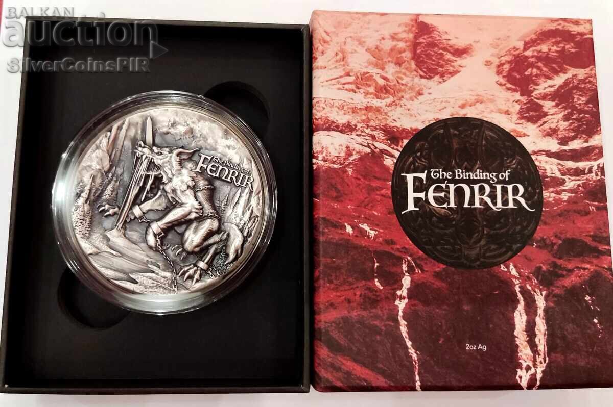 Silver 2+11.5 oz Wolf Fenrir 2021 Chad Scandinavian Mythology - 6 Silver 2+11.5 oz Wolf Fenrir 2021 Chad Scandinavian Mythology - 6