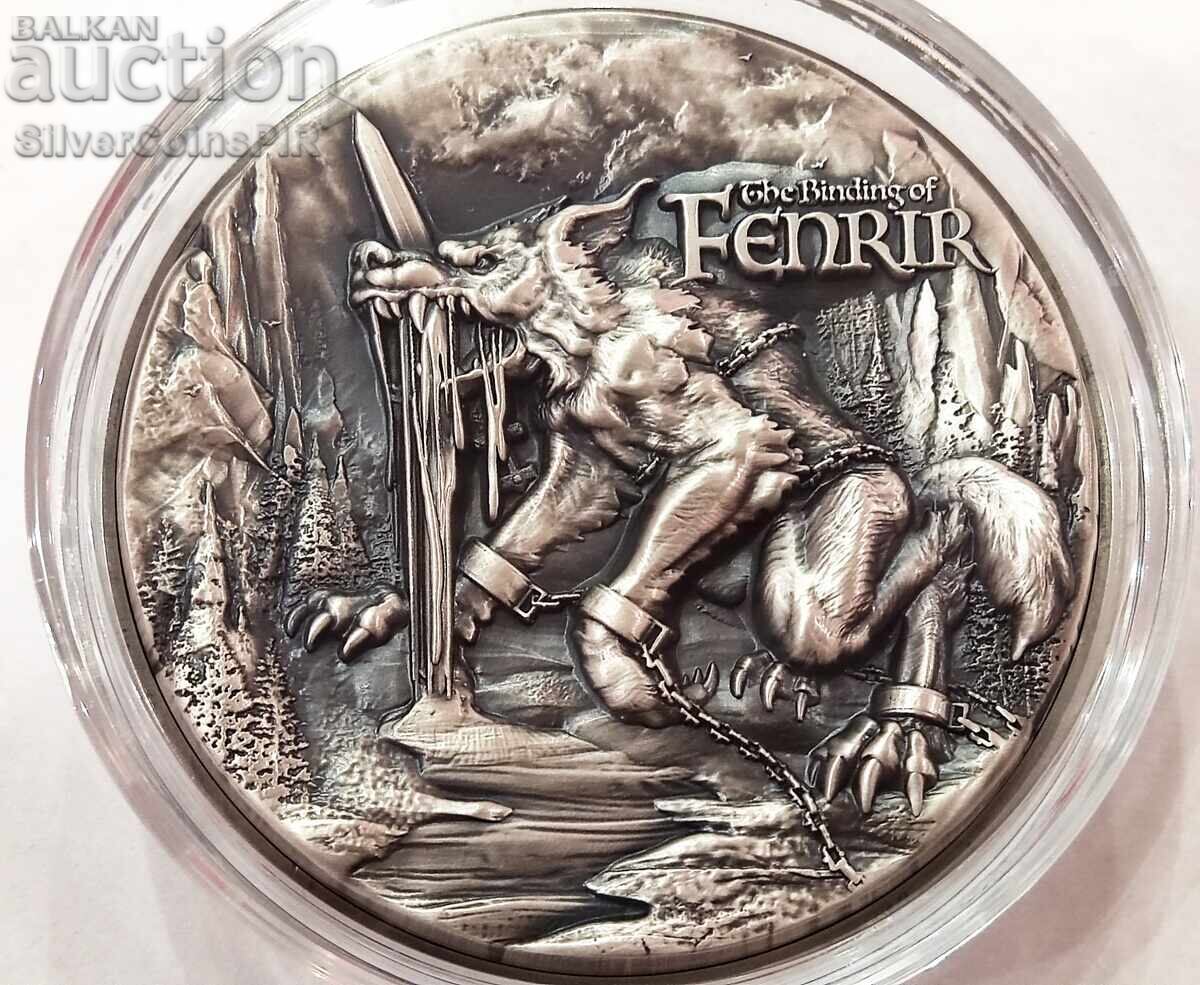 Silver 2+11.5 oz Wolf Fenrir 2021 Chad Scandinavian Mythology Silver 2+11.5 oz Wolf Fenrir 2021 Chad Scandinavian Mythology
