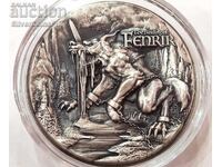 Silver 2+11.5 oz Wolf Fenrir 2021 Chad Scandinavian Mythology