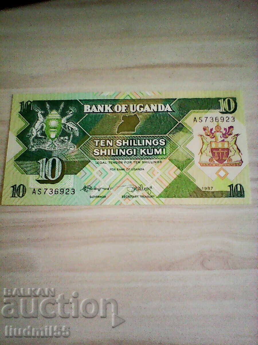 Uganda 10 șilingi 1987 nouă