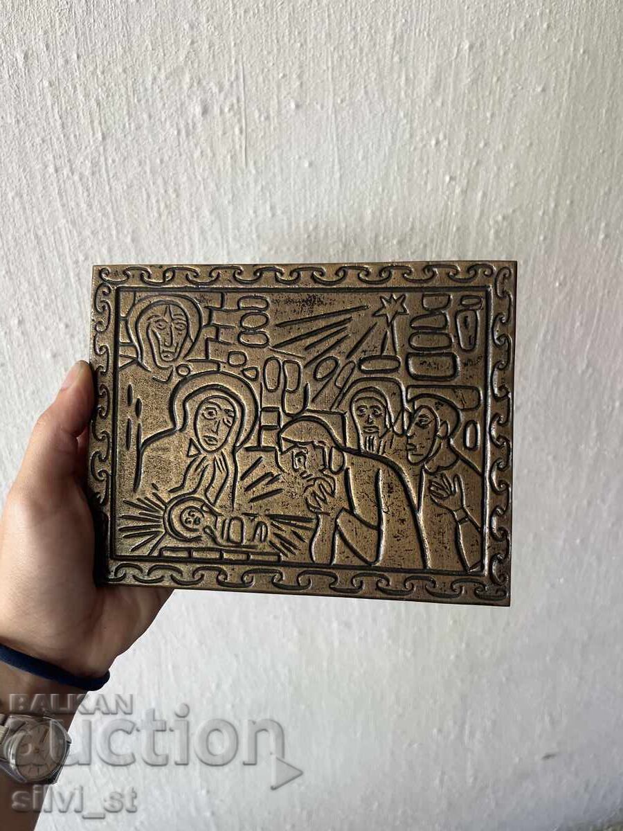 Bronze religious plaque Bronze religious plaque