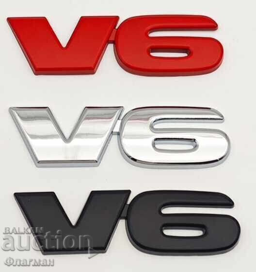 Embleme noi "V6" - 82 mm/24 mm Embleme noi "V6" - 82 mm/24 mm