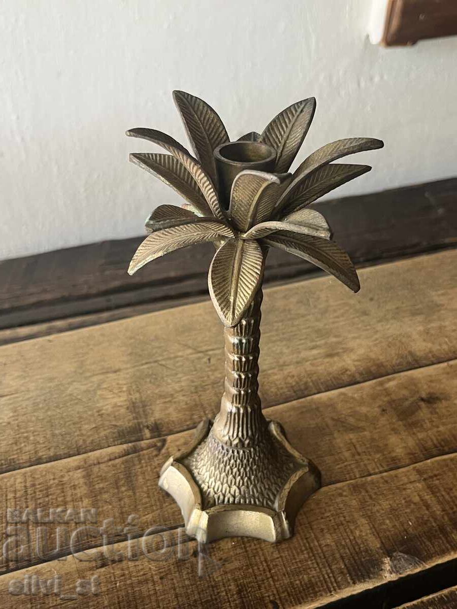 Brass candlestick / Palm with price 70.00 BGN | € 35.79 Brass candlestick / Palm with price 70.00 BGN | € 35.79