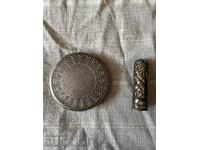 Powder compact and lipstick - old, marked