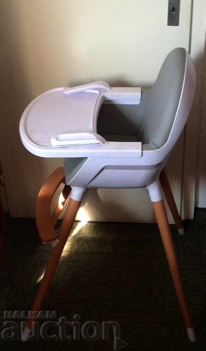 Scaun de masă 2 în 1 KinderKraft FINI, Gri