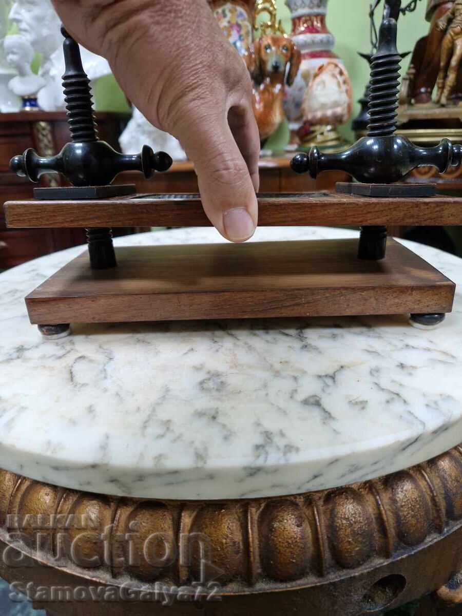 Rare antique English unique card press - 5