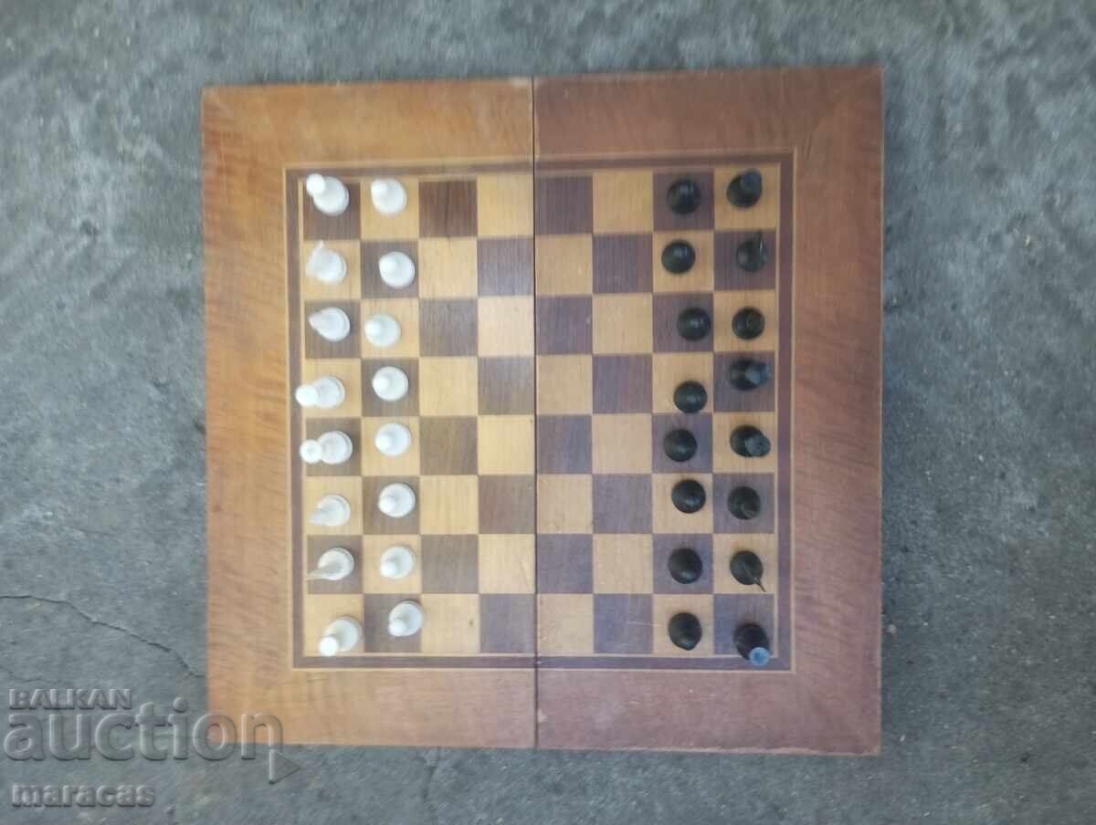 Old chess and backgammon box with pieces with price 30.00 BGN | € 15.34