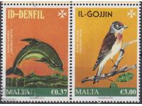 Καθαρές γραμματόσημες Fauna Dolphin Bird 2023 από τη Μάλτα