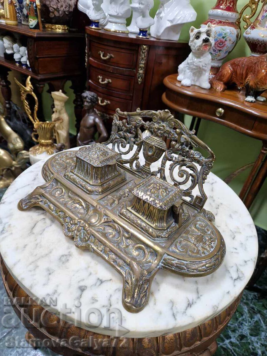 Licitație Minunată călimară antică franceză din bronz