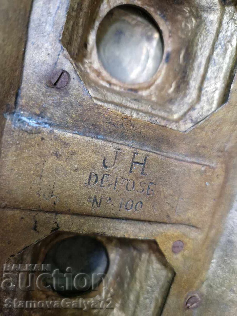 Minunată călimară antică franceză din bronz - 7