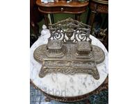 Υπέροχο γαλλικό μπρούτζινο μελανοδοχείο αντίκα