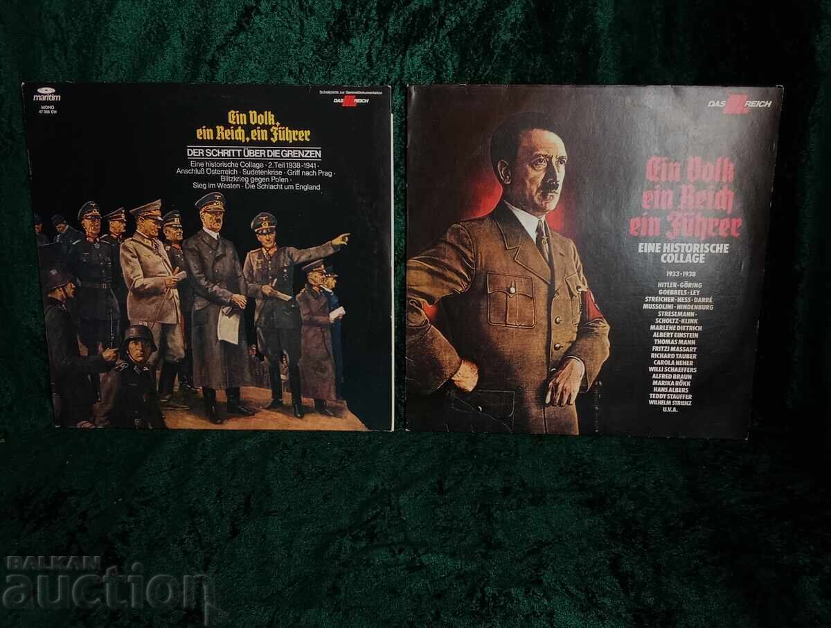 Auction Gramophone records, 2 pieces, speeches by Adolf Hitler and others Auction Gramophone records, 2 pieces, speeches by Adolf Hitler and others