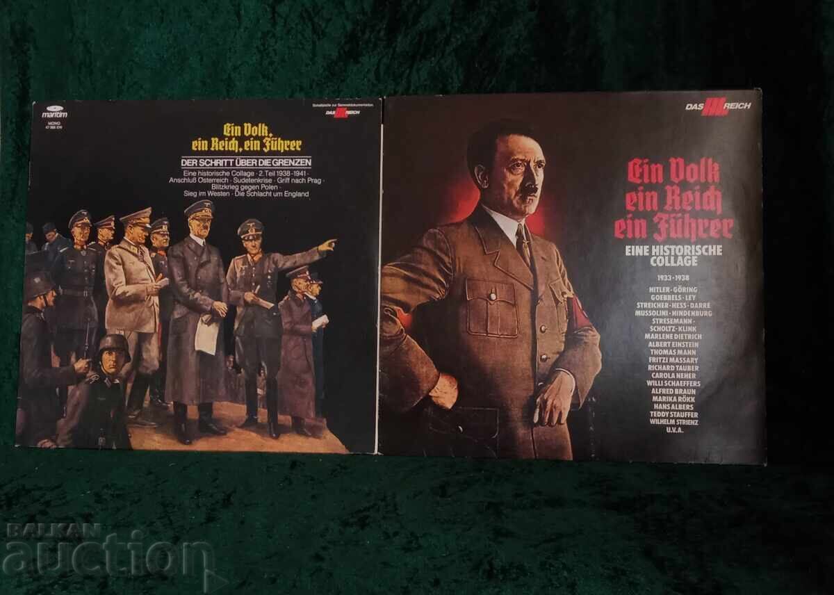 Gramophone records, 2 pieces, speeches by Adolf Hitler and others Gramophone records, 2 pieces, speeches by Adolf Hitler and others
