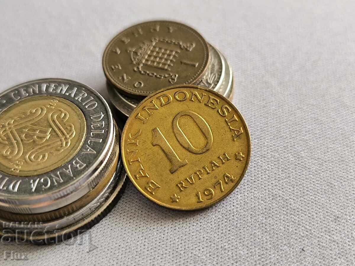 Monedă - Indonezia - 10 rupii | 1974 cu preț 7.00 BGN | € 3.58 Monedă - Indonezia - 10 rupii | 1974 cu preț 7.00 BGN | € 3.58