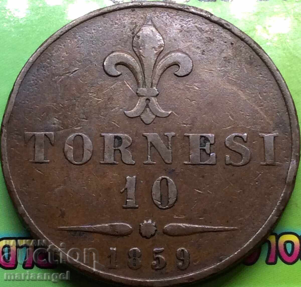 1859 10 tornese Ιταλία Francis 31,04g χαλκός