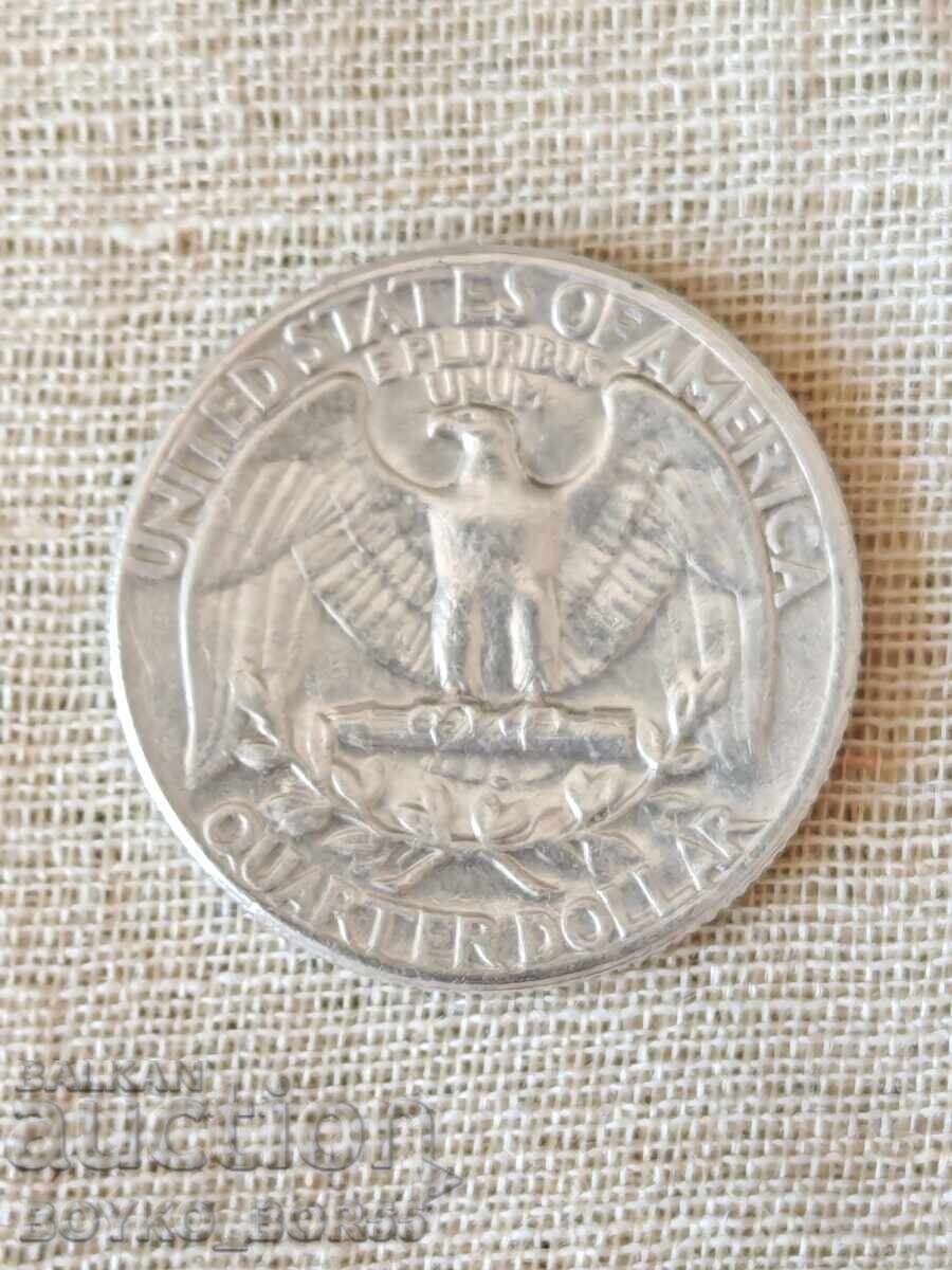 Сребърна Монета QUARTER DOLLAR USA Четвърт Долар САЩ 1964 г.
