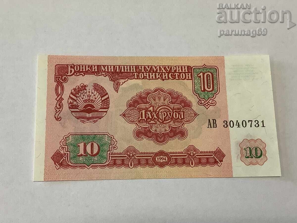 Таджикистан 10 рубли 1994 година UNC