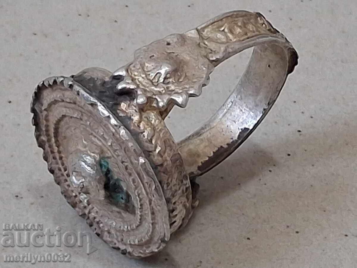 Αναγεννησιακό ασημένιο δαχτυλίδι ασήμι, κόσμημα, κόσμημα - 5