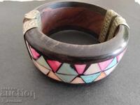 Brățară bijuterie, cu intarsie de os, anii '70, 10.08.2025