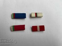 4 miniature ribbons for various Communist orders