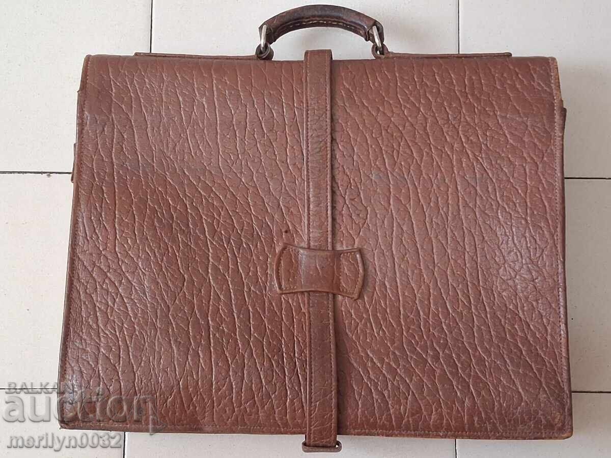 Old leather bag, wallet, suitcase, early 20th century with price 99.00 BGN | € 50.62