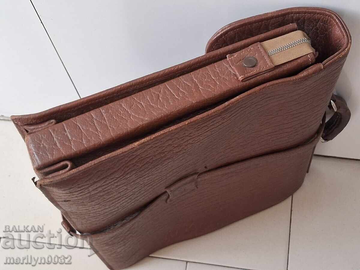 Auction  Old leather bag, wallet, suitcase, early 20th century