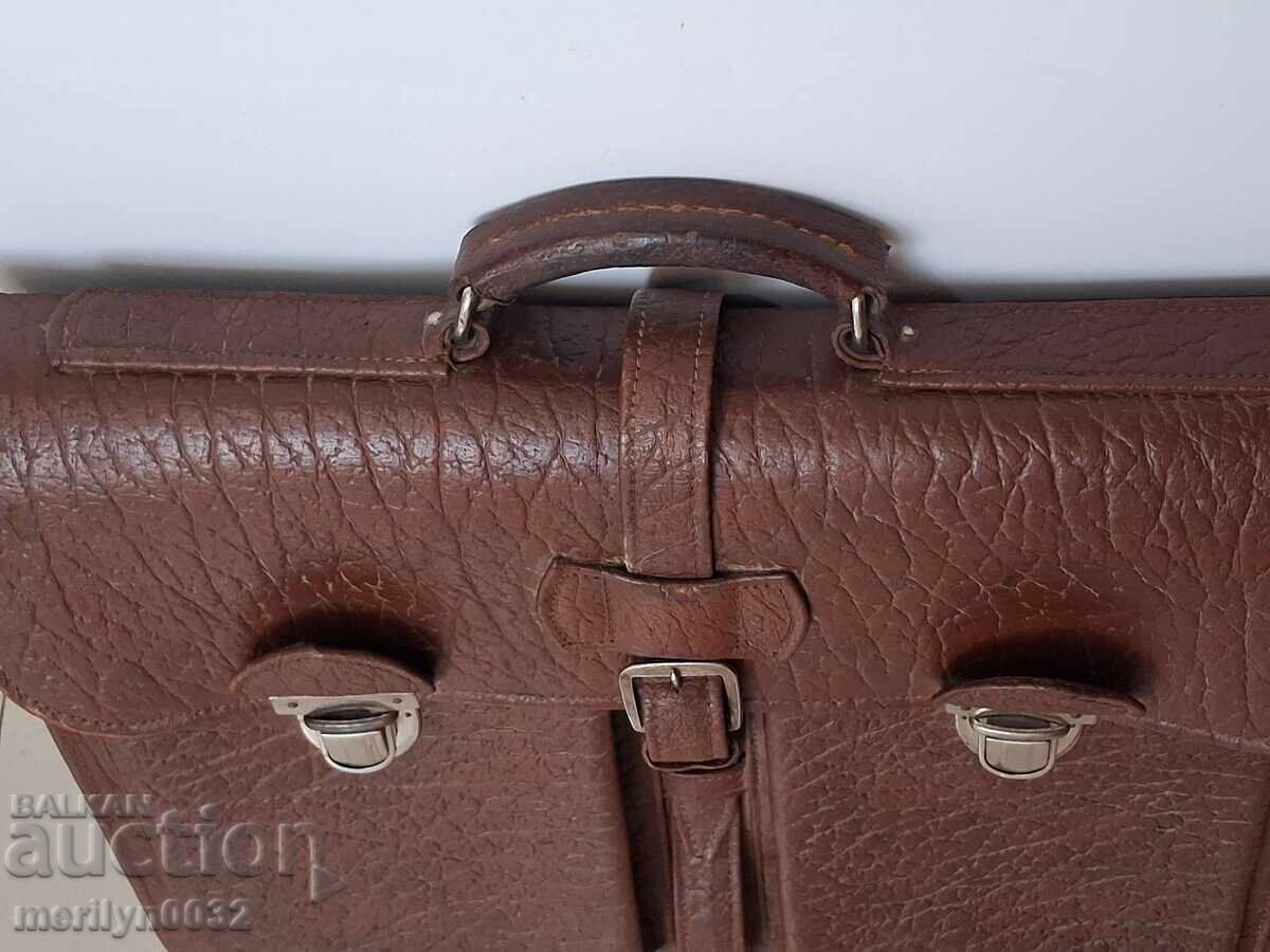 Old leather bag, wallet, suitcase, early 20th century - 6