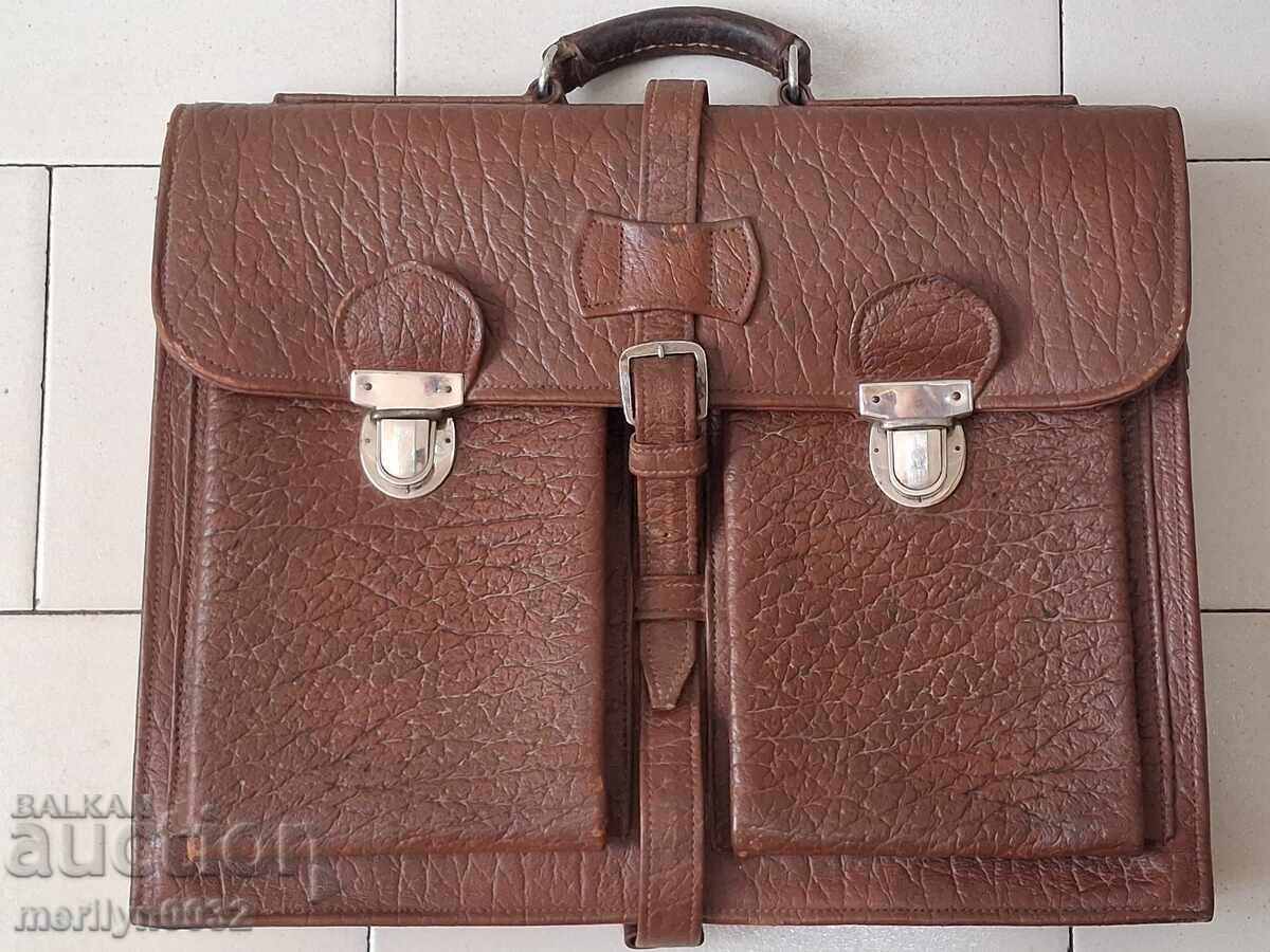 Old leather bag, wallet, suitcase, early 20th century