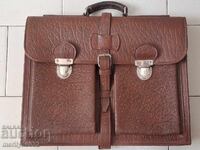Geantă veche de piele, portofel, valiză de la începutul secolului XX