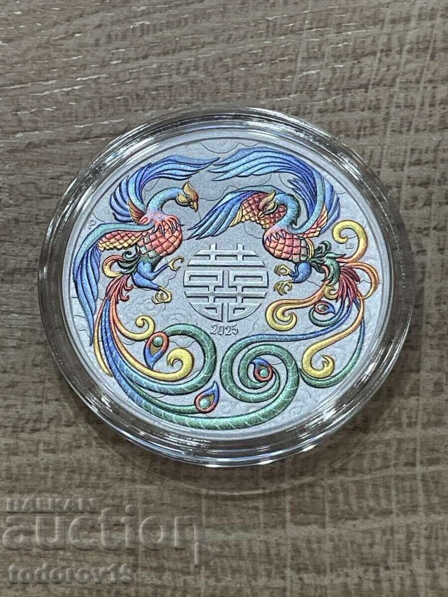 Auction 1 oz Silver Double Phoenix 2025 - Australia/Colored Auction 1 oz Silver Double Phoenix 2025 - Australia/Colored