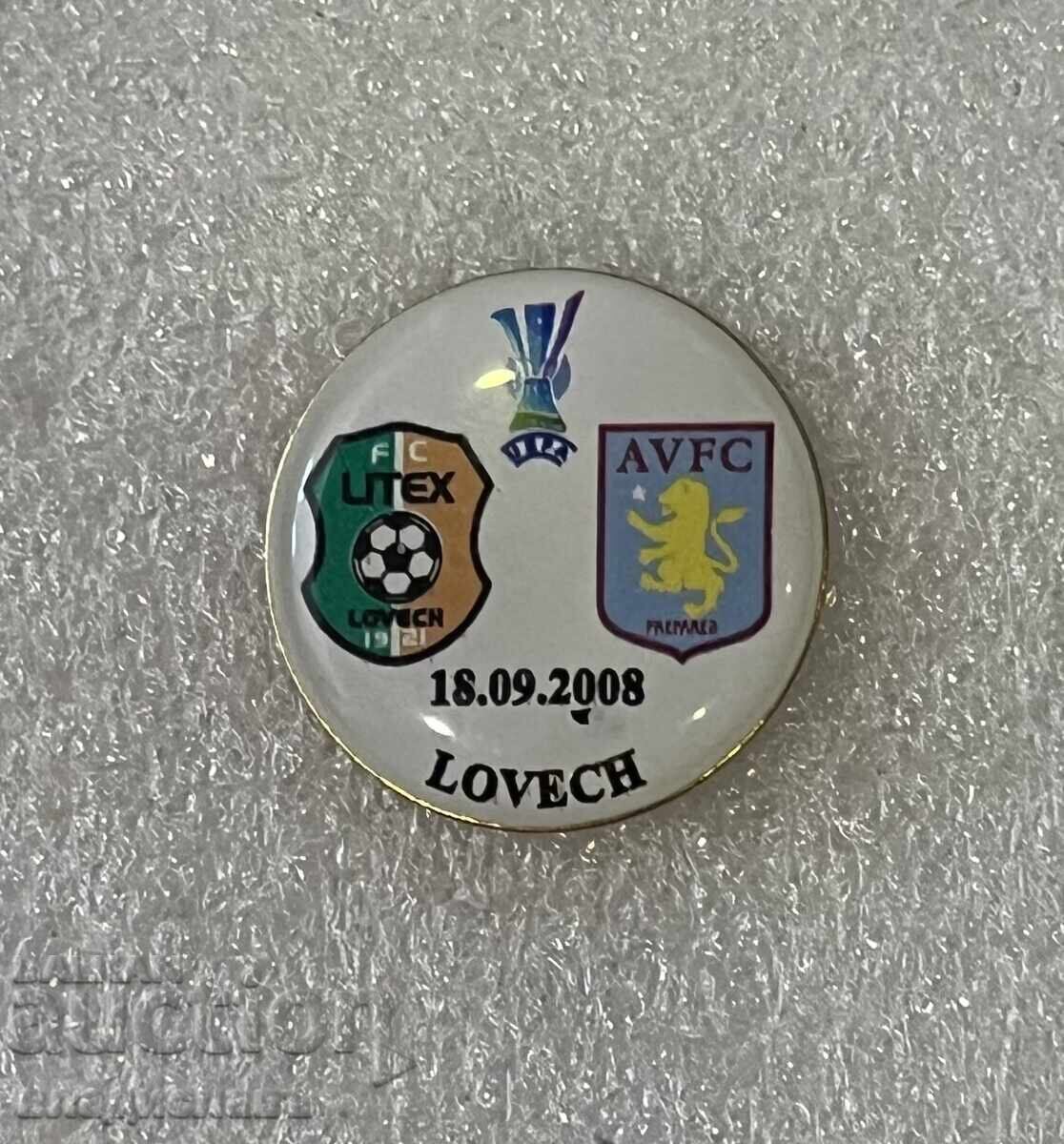 Insigna oficială LITEX Loveci - Aston Villa UEFA 2008