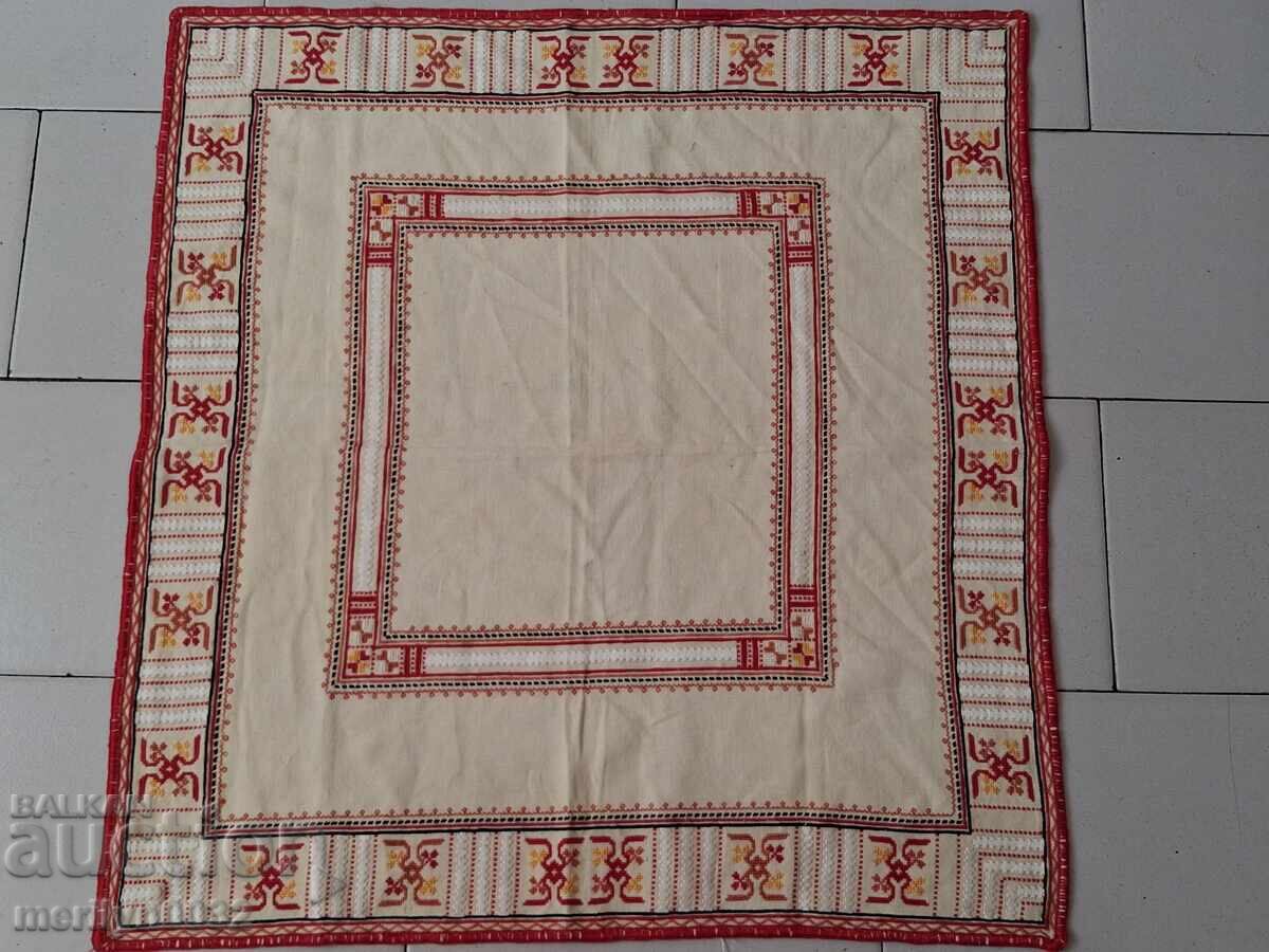 Auction  Old embroidered check, tablecloth, milo, Bulgarian embroidery