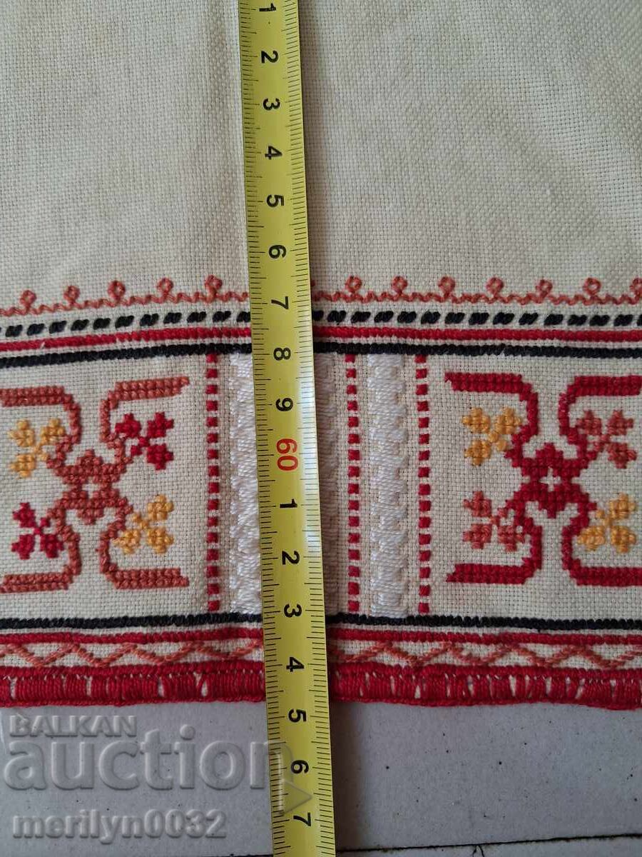 Old embroidered check, tablecloth, milo, Bulgarian embroidery - 7