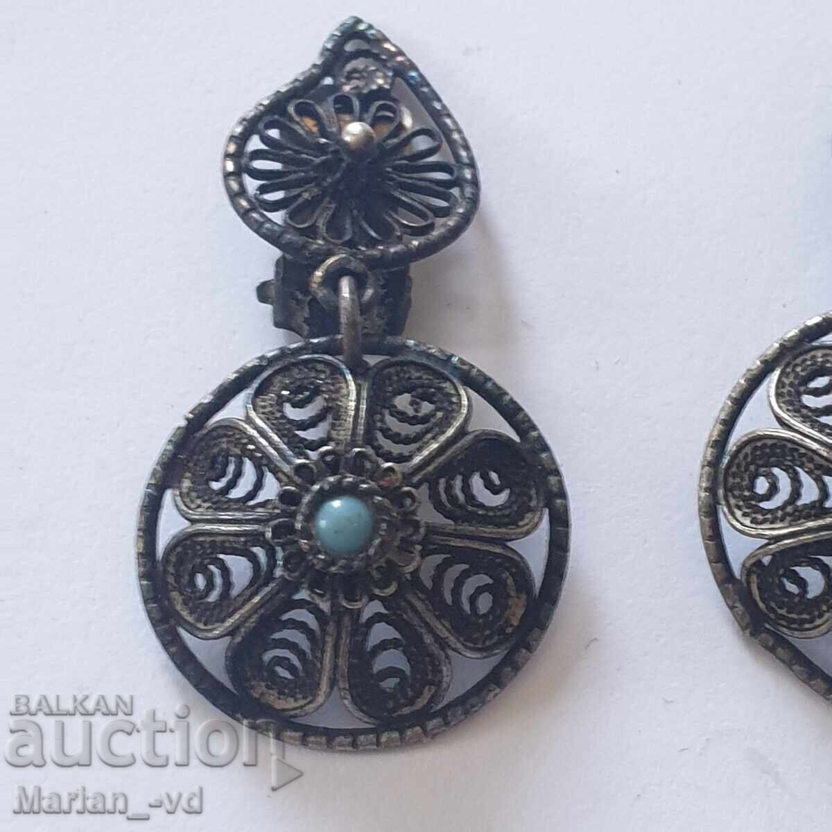 Licitație Cercei vechi de argint filigran