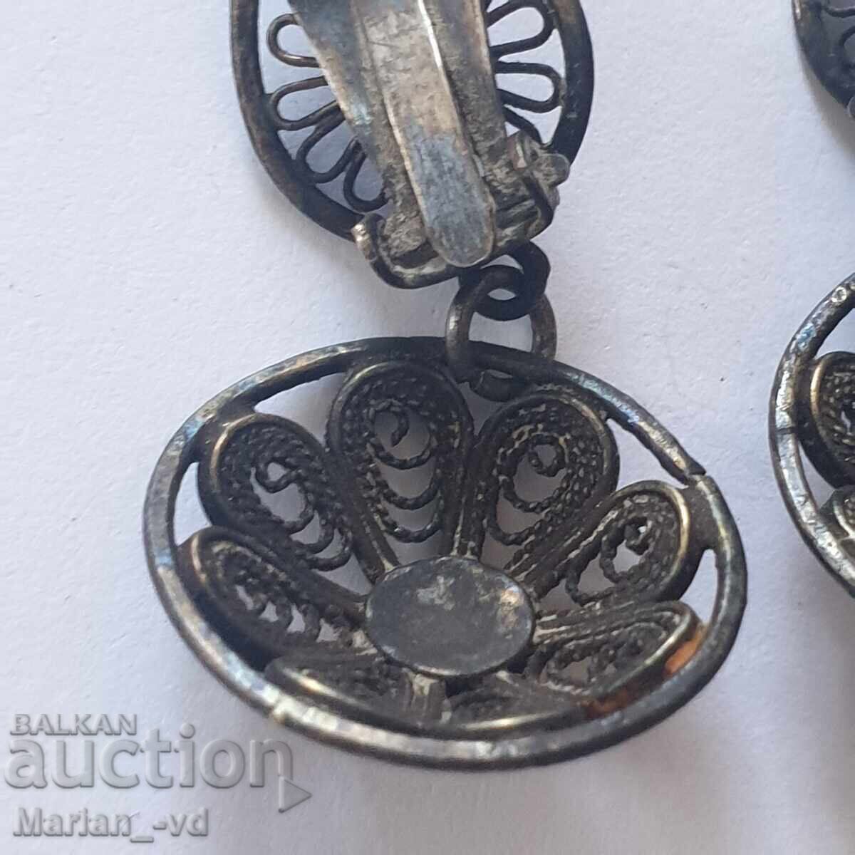 Cercei vechi de argint filigran - 5