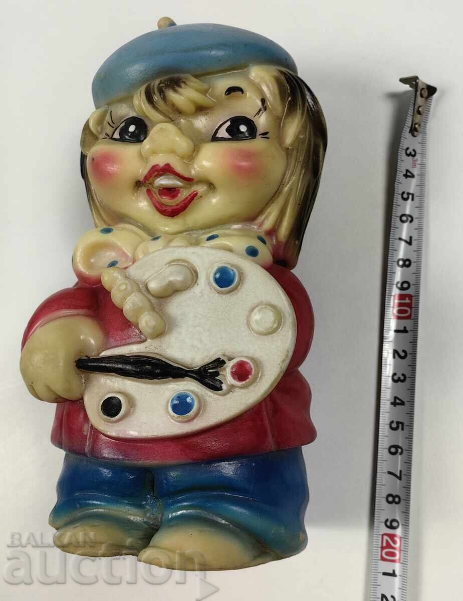 ARTIST LARGE RARE SOVIET GUMMY CHILDREN'S TOY FIGURE DOLL