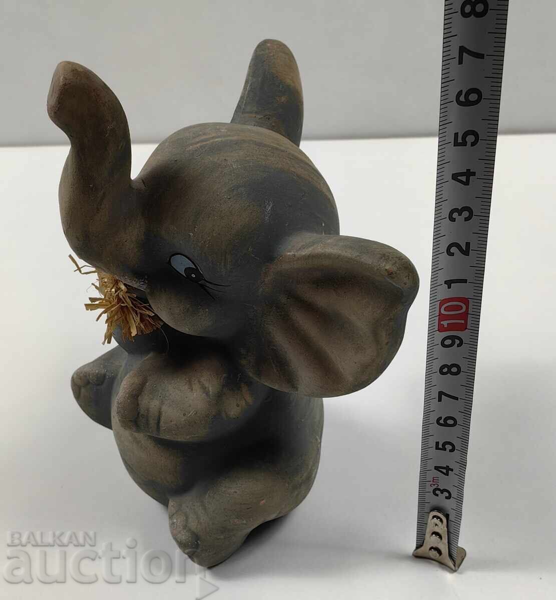 LARGE HEALTHY CERAMIC ELEPHANT CERAMIC ELEPHANT FIGURE - 5