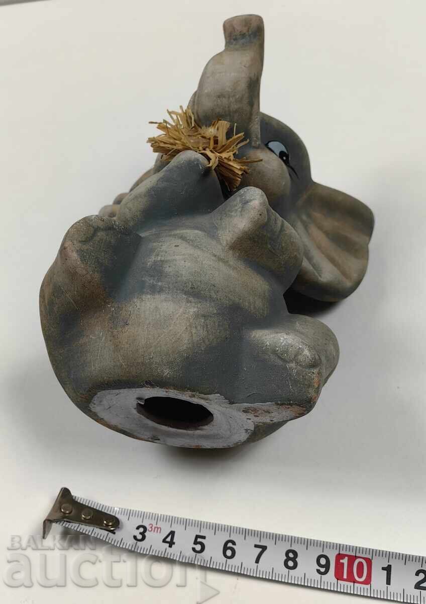 LARGE HEALTHY CERAMIC ELEPHANT CERAMIC ELEPHANT FIGURE - 6