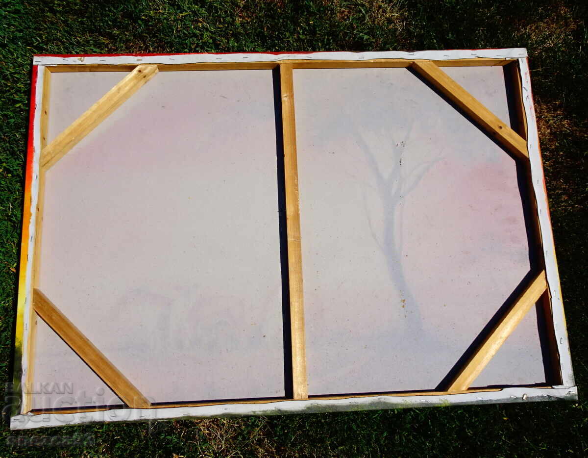 Картина Лъв,Лъвове,масло върху платно,подпис,100 см. - 6