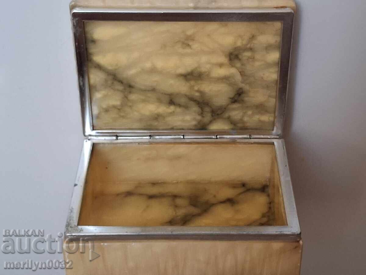 Livrarea Cutie veche de bijuterii din marmură, alabastru Italia anii '80