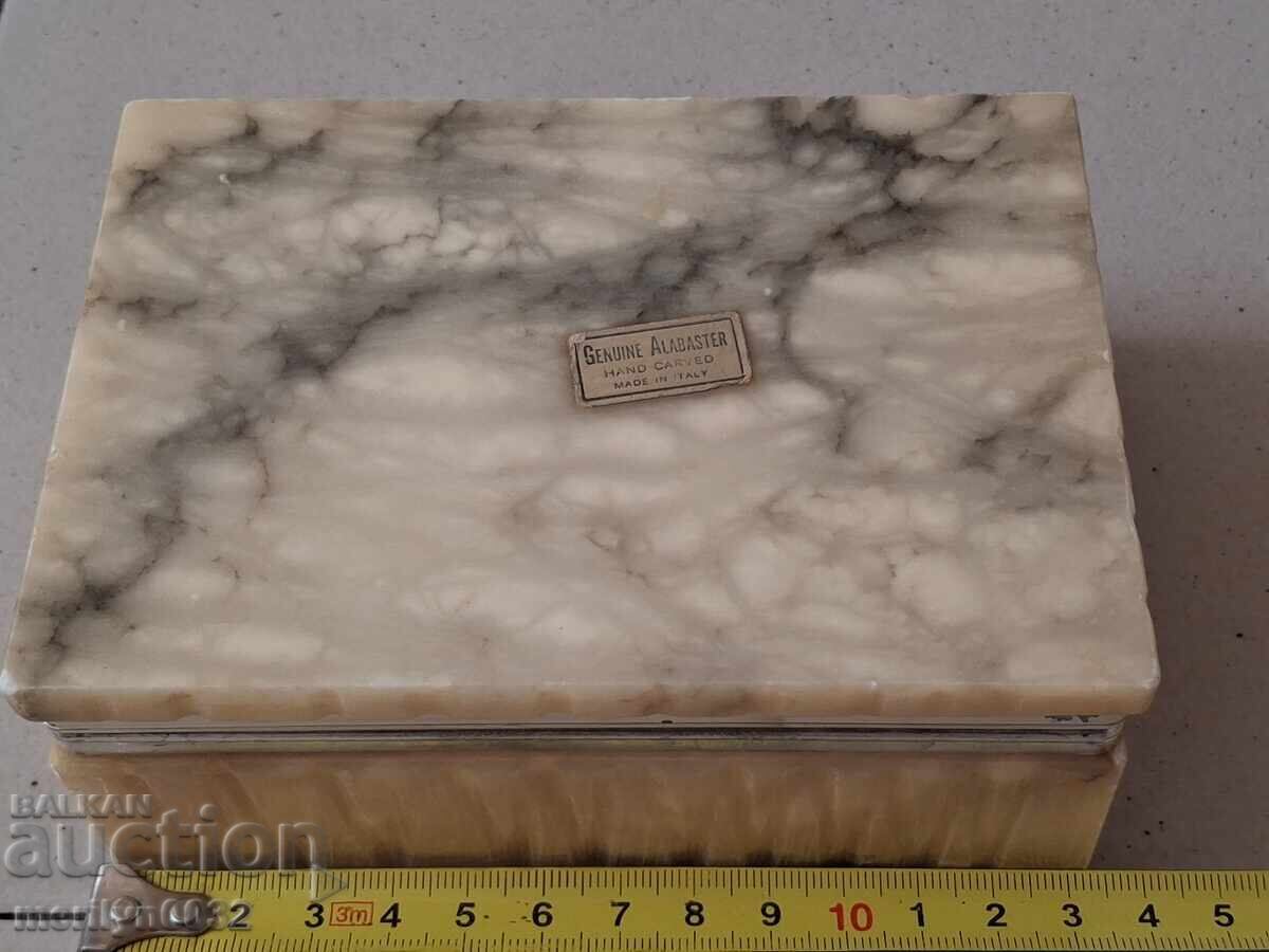 Cutie veche de bijuterii din marmură, alabastru Italia anii '80 - 6